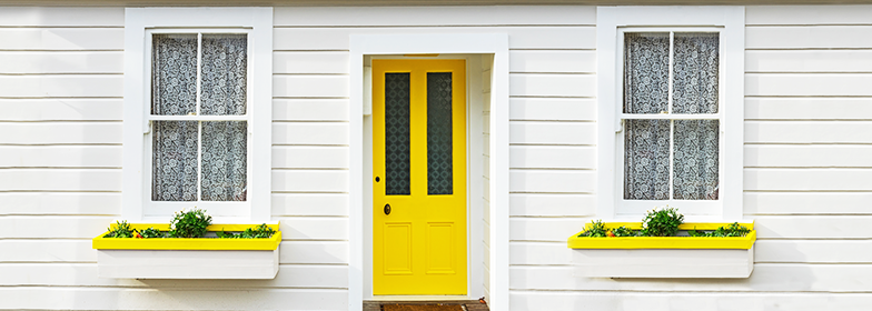 A home's yellow door