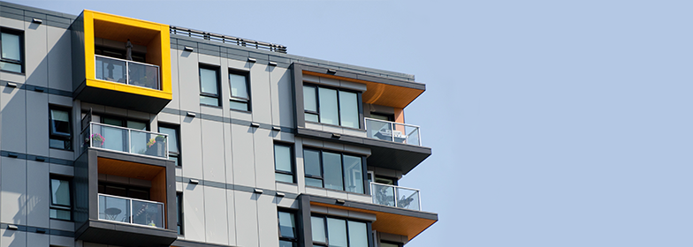 Patios on a condo building