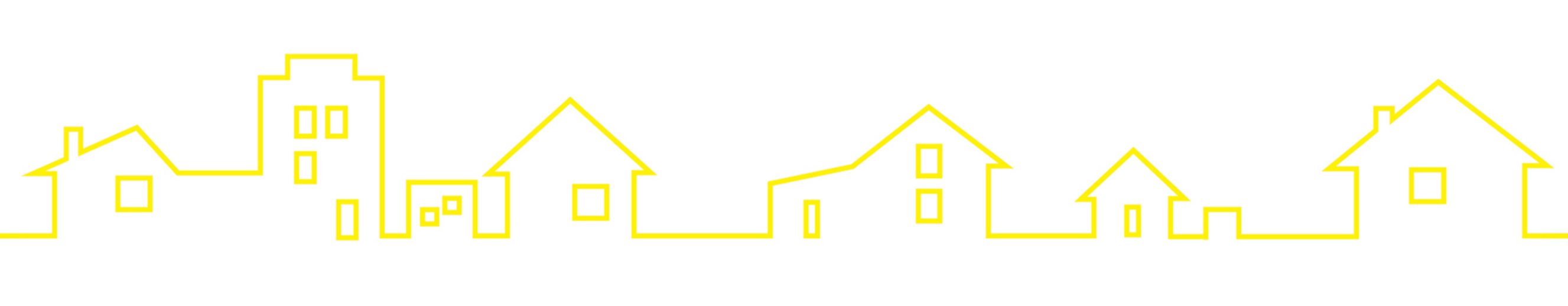 Yellow line outlining homes